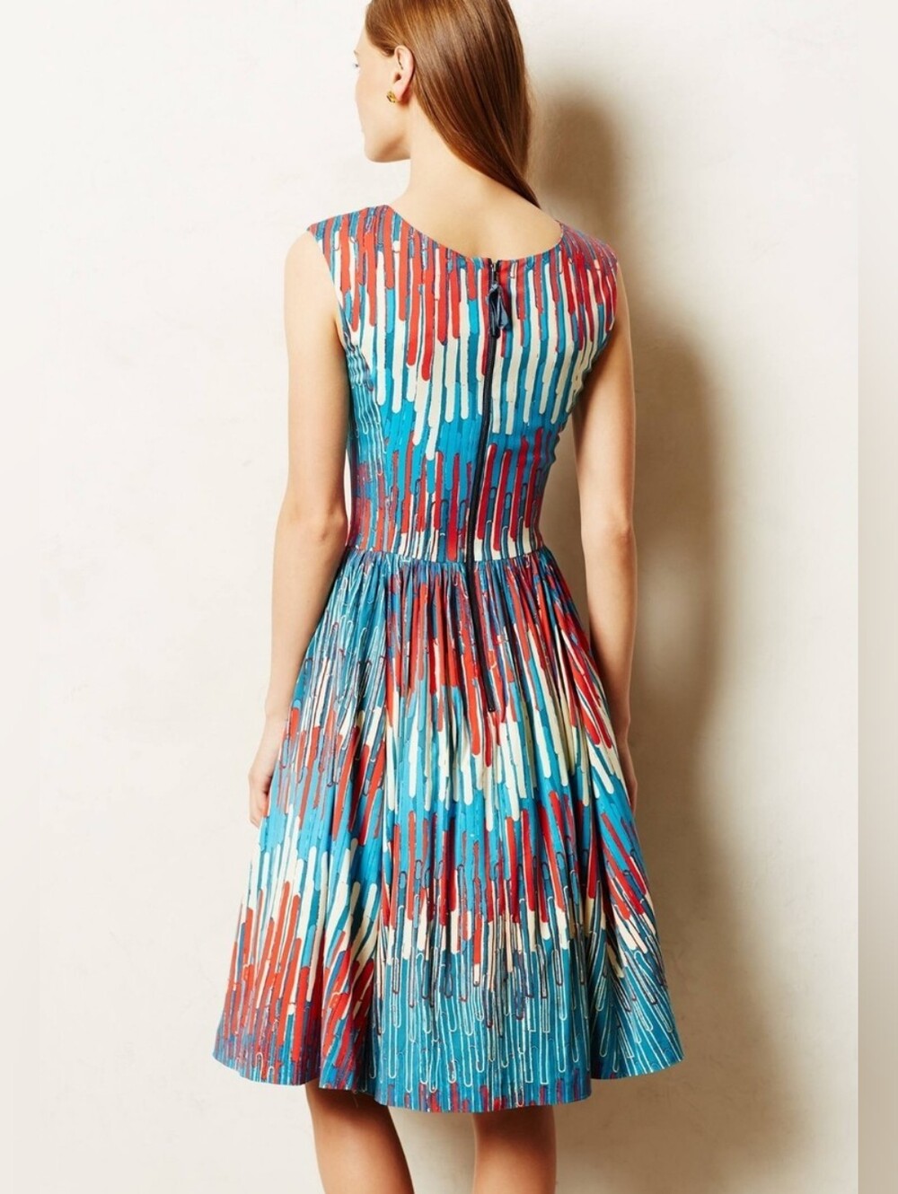 Anthropologie Plenty by Tracy Reese Blue And Pink Midi Dress Size 2 - Picture 2 of 8